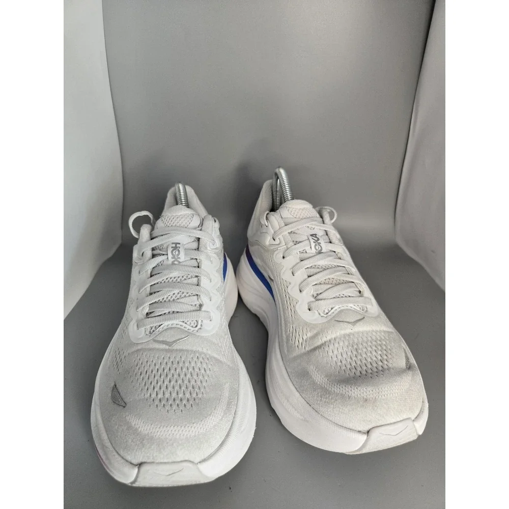 HOKA ONE ONE Bondi 9 Wide White Blue Purple Running Shoes Womens Size 8D 1162014